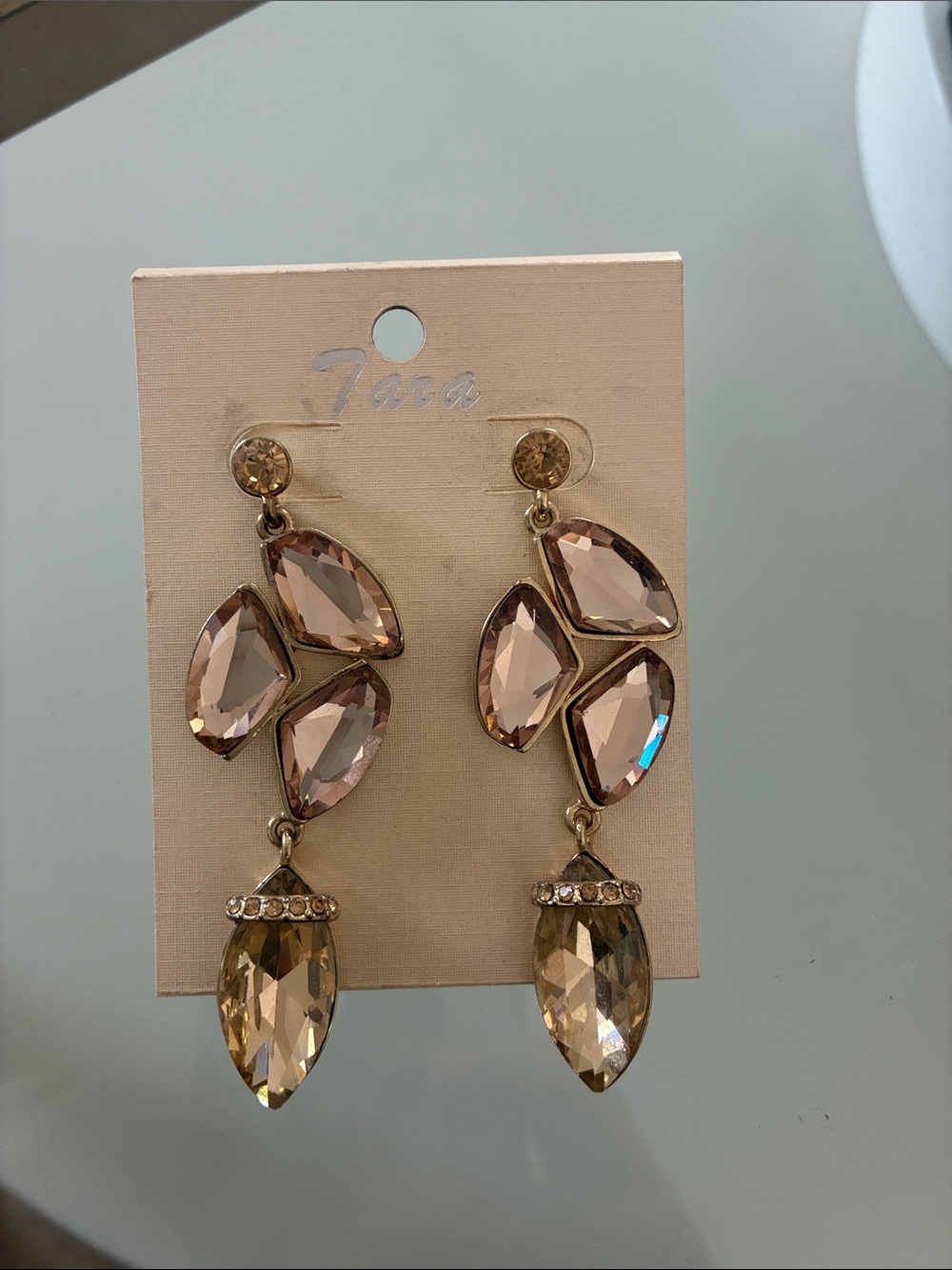 Champagne Crystal Dangle Earrings
